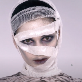 Makijaż na halloween szybki łatwy damski mumia - 1