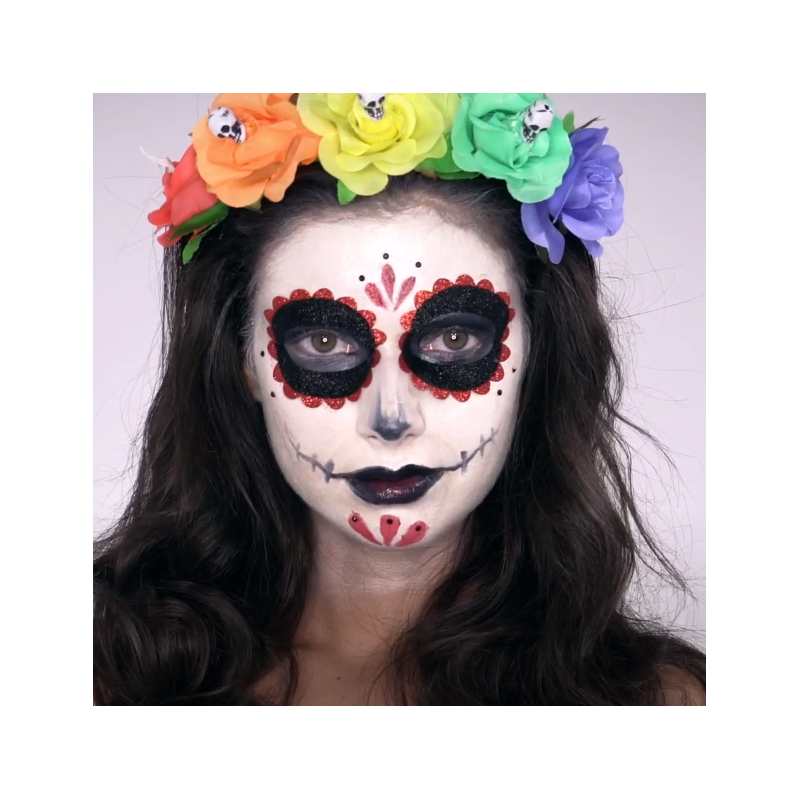 Makijaż na halloween czaszka damska meksykańska - 1