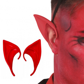 Uszy demona czerwone nakładki na uszy halloween - 1