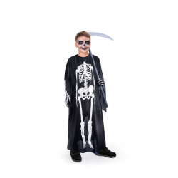Poncho Szkielet czarno-białe na Halloween 80cm