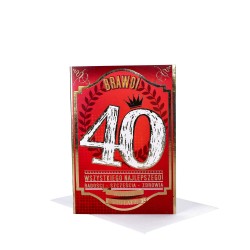 Kartka okolicznościowa na 40 urodziny czerwona