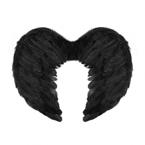 Skrzydła przebranie dla anioła czarne 45x35 cm - 1