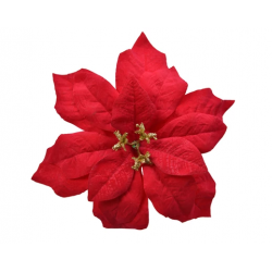 Poinsecja czerwona sztuczna kwiat na klipsie 26cm - 1