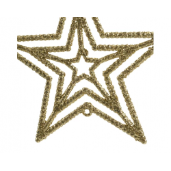 Zawieszka gwiazdka złota świecąca różne wzory 10cm - 6