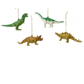 Zawieszka na choinkę dinozaury z brokatem 14 cm - 1