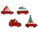 Zawieszka na choinkę czerwony samochód świąteczny - 1