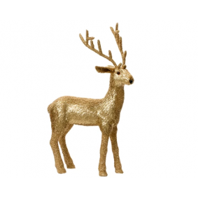 Dekoracja święta lamety jeleń złoty 21x45x75cm - 1