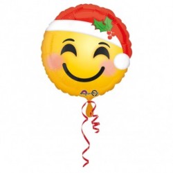 Balon foliowy Czapka Mikołaj okrągły świąteczny x1 - 1