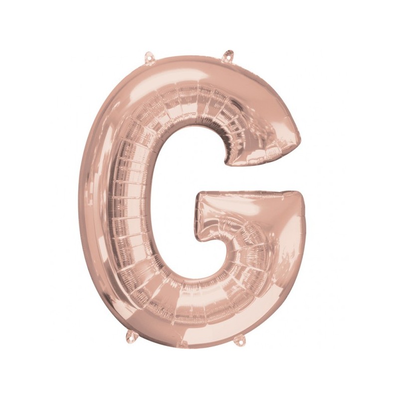 Balon foliowy 32 litera G różowe złoto - 1
