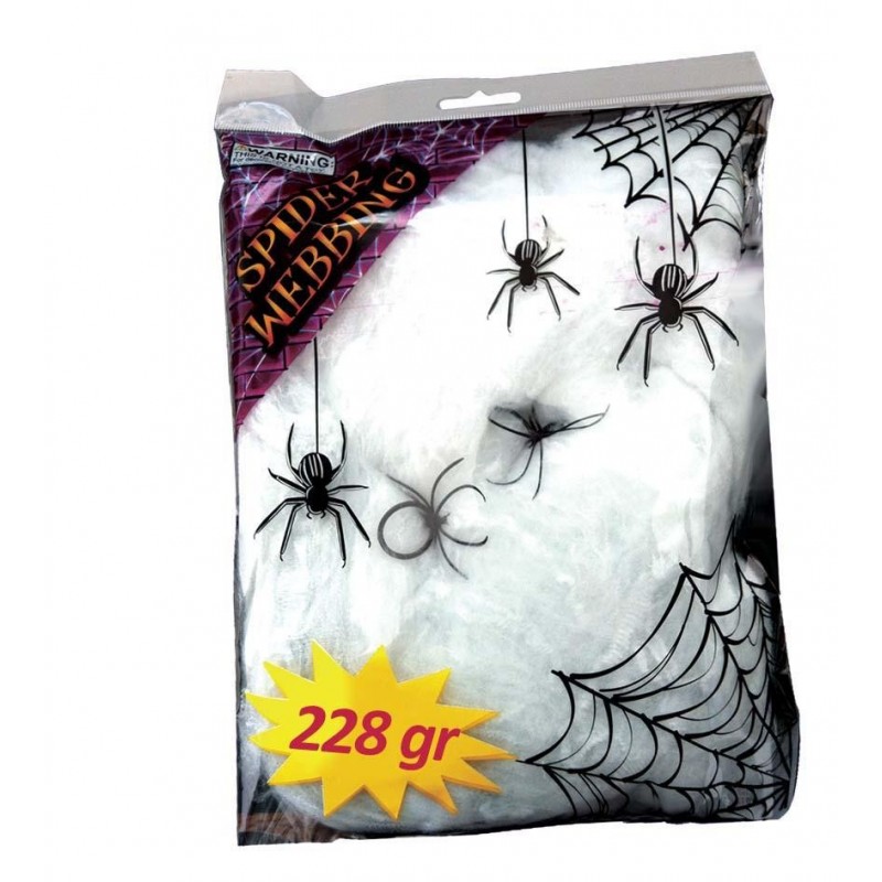 Sztuczna pajęczyna halloween biała dekoracyjna 60g - 9