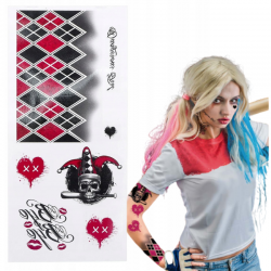 Tatuaże zmywalne joker karty serce halloween - 1