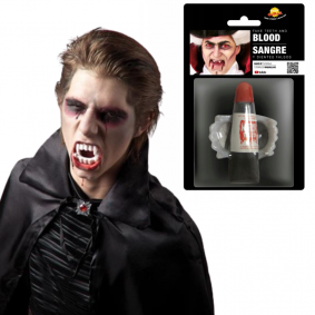 Sztuczna krew zęby wampira zestaw Halloween wampir - 1