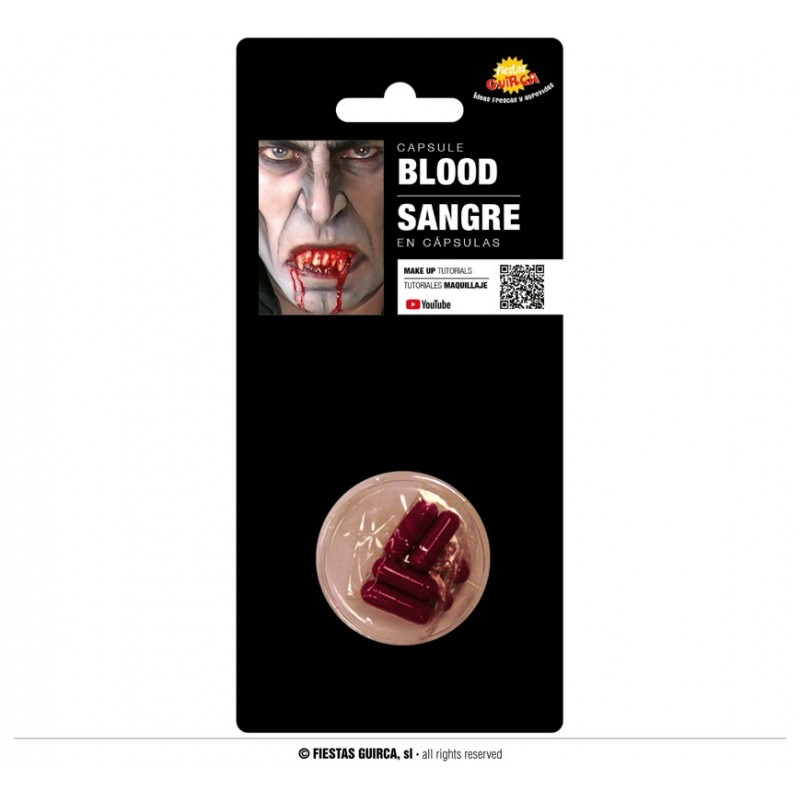 Sztuczna krew w kapsułkach Halloween 6 sztuk - 1