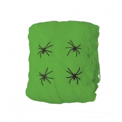 Sztuczna pajęczyna zielona pająki na Halloween