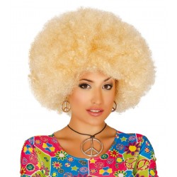 Peruka blond krótkie włosy syntetyczne afro bujne
