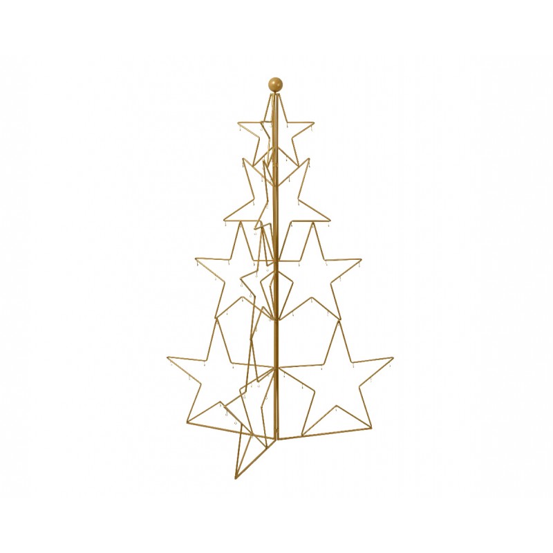 Stojak ozdobny metalowy złoty gwiazdy choinka - 1