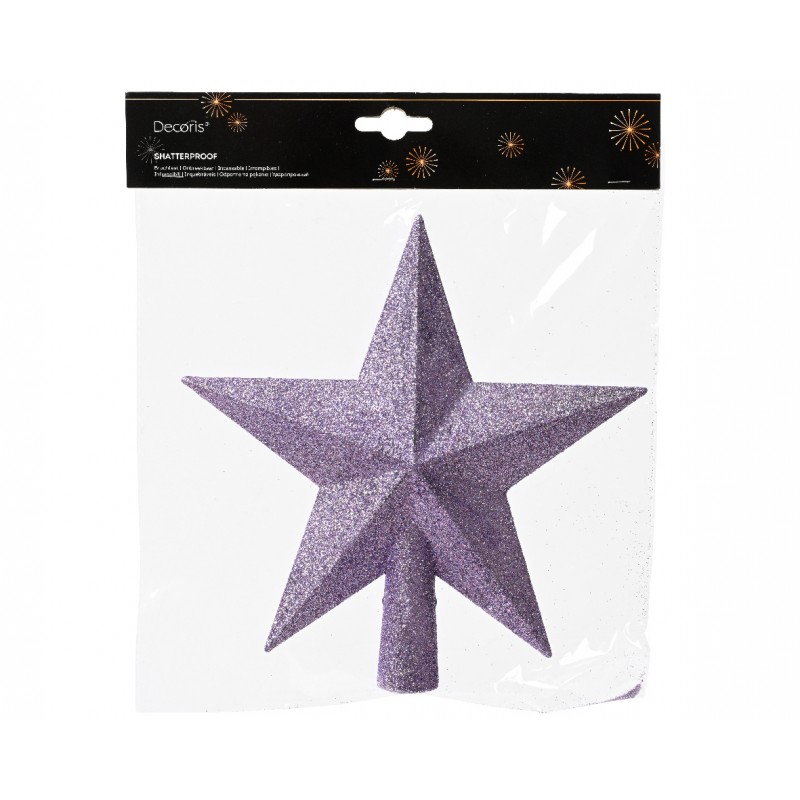Gwiazda na choinkę szpic brokat lilia fioletowy - 2