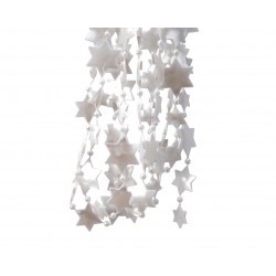 Girlanda gwiazdki z koralikami śnieżny biały