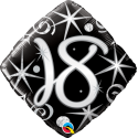 Balon foliowy czarny z cyfrą 18 dekoracja ozdoba - 1