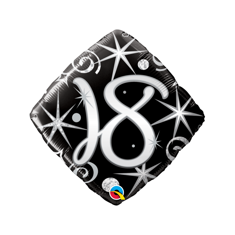 Balon foliowy czarny z cyfrą 18 dekoracja ozdoba - 1