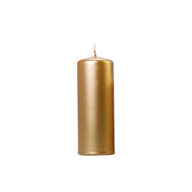 Świeca klubowa słupek złota metaliczna wosk 15cm - 1