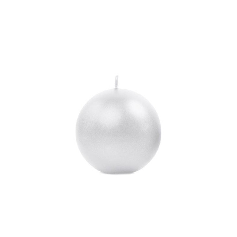 Świeca okrągła woskowa kula perłowa metaliczna 6cm - 1