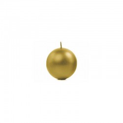 Świeca okrągła woskowa kula złota metaliczna 8cm