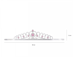 Srebrna korona księżniczki z różowymi klejnotami - 2