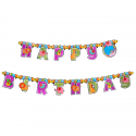 Baner Happy Birthday ze zwierzątkami dla dzieci - 1