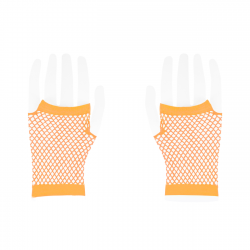 Rękawiczki z siatki neonowe pomarańczowe 11cm - 3