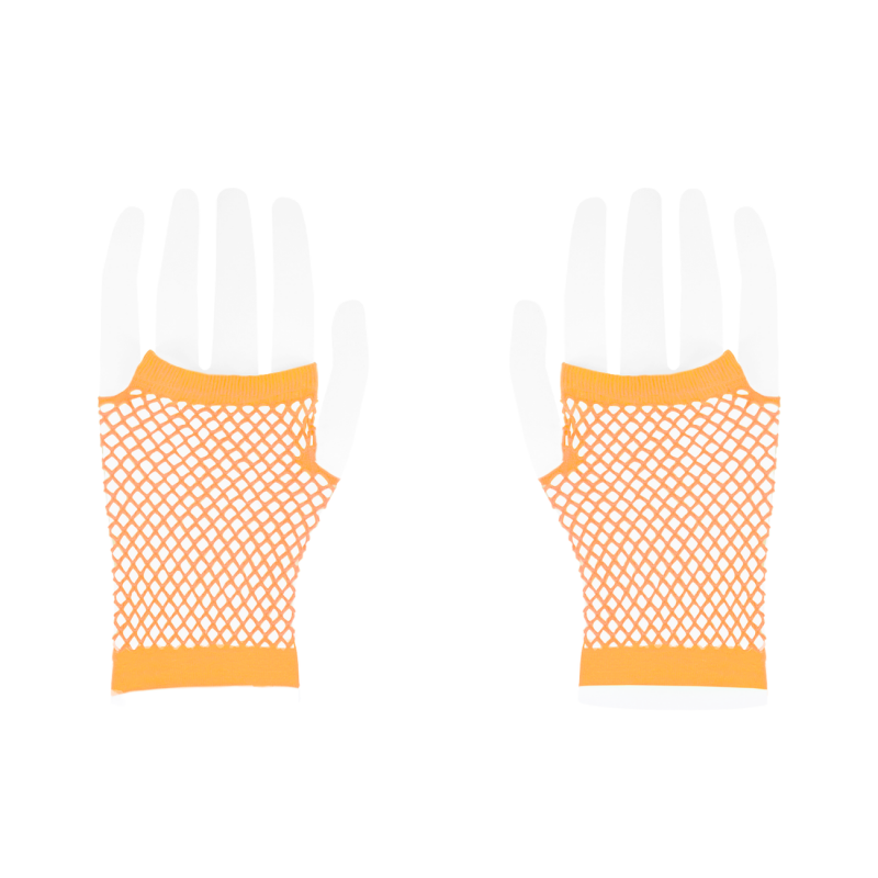 Rękawiczki z siatki neonowe pomarańczowe 11cm - 3