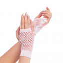 Rękawiczki z siatki bez palców białe krótkie 11cm - 1
