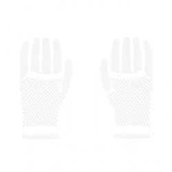 Rękawiczki z siatki bez palców białe krótkie 11cm - 3