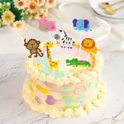 Toppery na tort zwierzątka kolorowe na patyku - 3