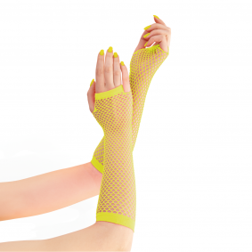 Rękawiczki z siatki bez palców neonowe żółte 24cm - 1