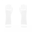 Rękawiczki z siatki bez palców białe średnie 24cm - 3
