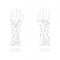 Rękawiczki z siatki bez palców białe średnie 24cm - 3
