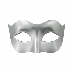 Maska karnawałowa wenecka gładka srebrna 19 cm