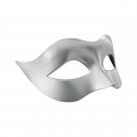 Maska karnawałowa wenecka gładka srebrna 19 cm - 3