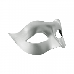 Maska karnawałowa wenecka gładka srebrna 19 cm - 3