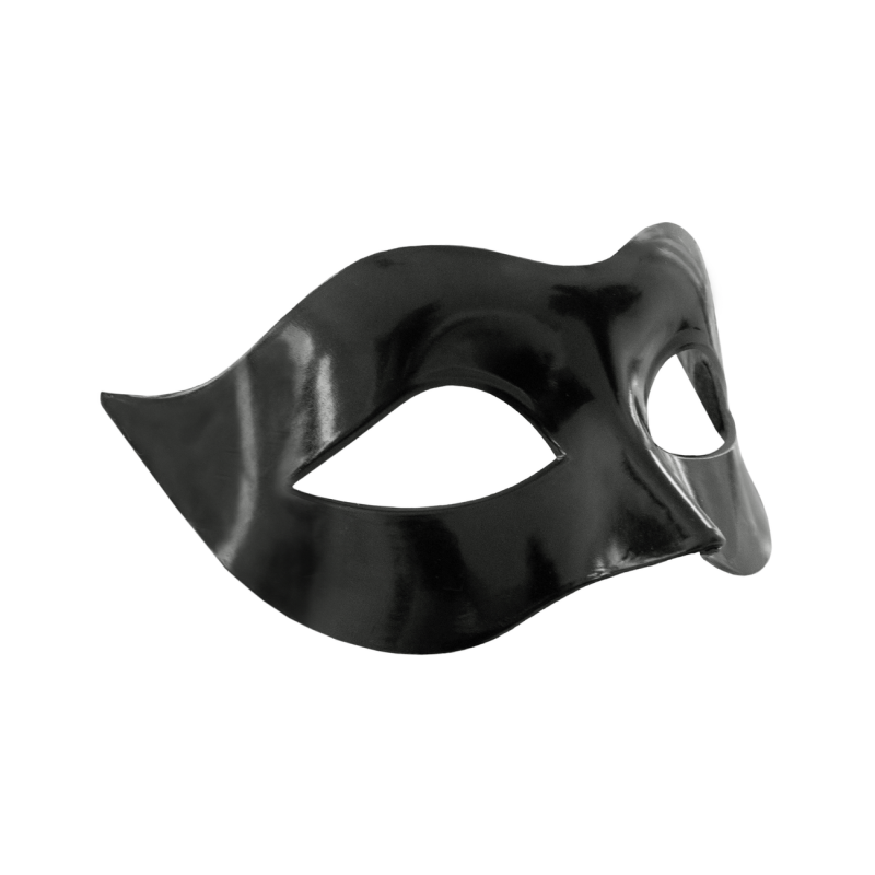 Maska karnawałowa wenecka gładka czarna 19 cm - 3