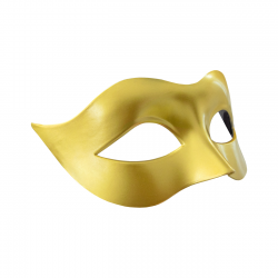 Maska karnawałowa wenecka gładka złota 19 cm - 3