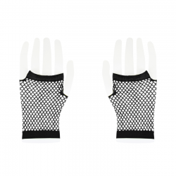 Rękawiczki z siatki bez palców czarne krótkie 11cm - 3
