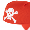 Czapka bandana pirata czerwona z białą czaszką - 2