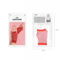 Rękawiczki z siatki bez palców czerwone 11cm - 2
