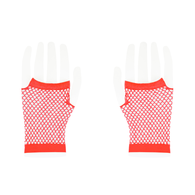 Rękawiczki z siatki bez palców czerwone 11cm - 3