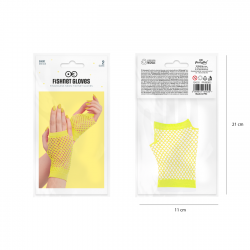 Rękawiczki z siatki bez palców neonowe żółte 11cm - 2