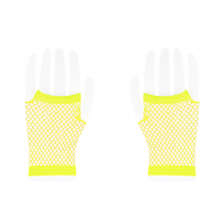 Rękawiczki z siatki bez palców neonowe żółte 11cm - 3