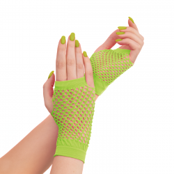 Rękawiczki z siatki bez palców neonowe zieleń 11cm - 1