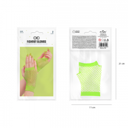 Rękawiczki z siatki bez palców neonowe zieleń 11cm - 2